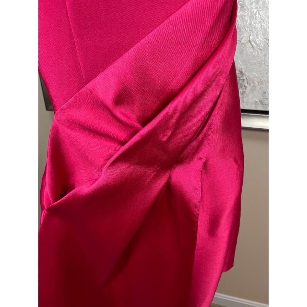SOLACE LONDON Meyer Strapless Pleated Draped Pink Mini Dress Size 0 - Picture 4 of 10